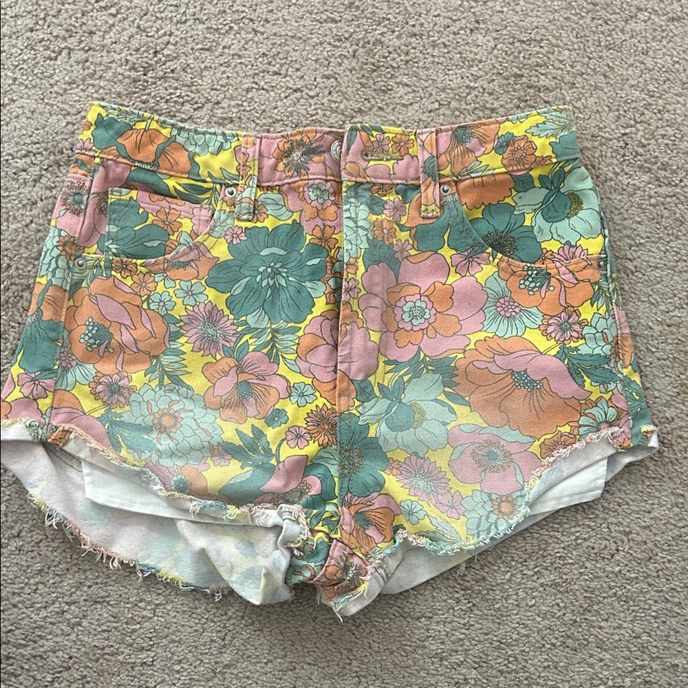 Wild Fable Floral Jean Shorts - Multicolor